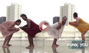  सनी लिओनी के ''पिंक-लिप्स''गाने पर इन लड़कों का तौलिए में नाच, आज़ क़े दिन आप अजीबो - गरीब चीज़ देखेंगे 