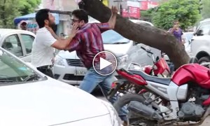 शराब की बोतल टूटने पर लोग किस तरह का बवाल करते हैं देखिए 