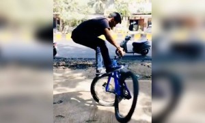 साइकिल से भी लोग क्या गज़ब का स्टंट करते है