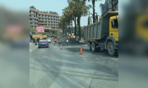 लॉक डाउन का उपयोग कर कई जगह सड़क बनाने का काम जारी है